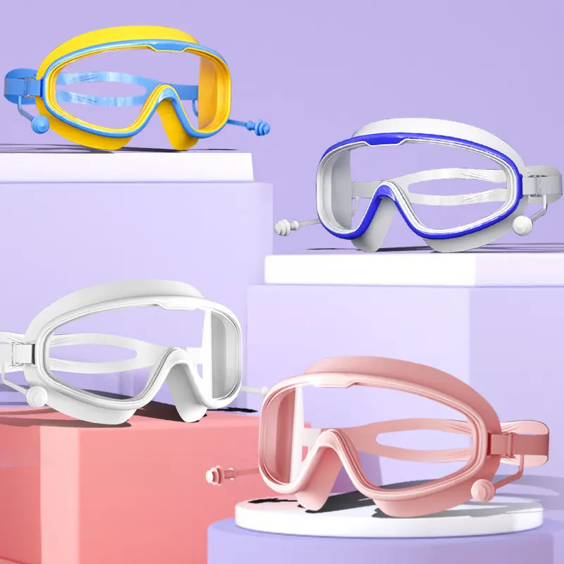New Large Frame Adult Swimming Glasses Waterproof and Fog Proof HD Male and Female Swimming Glasses Professional