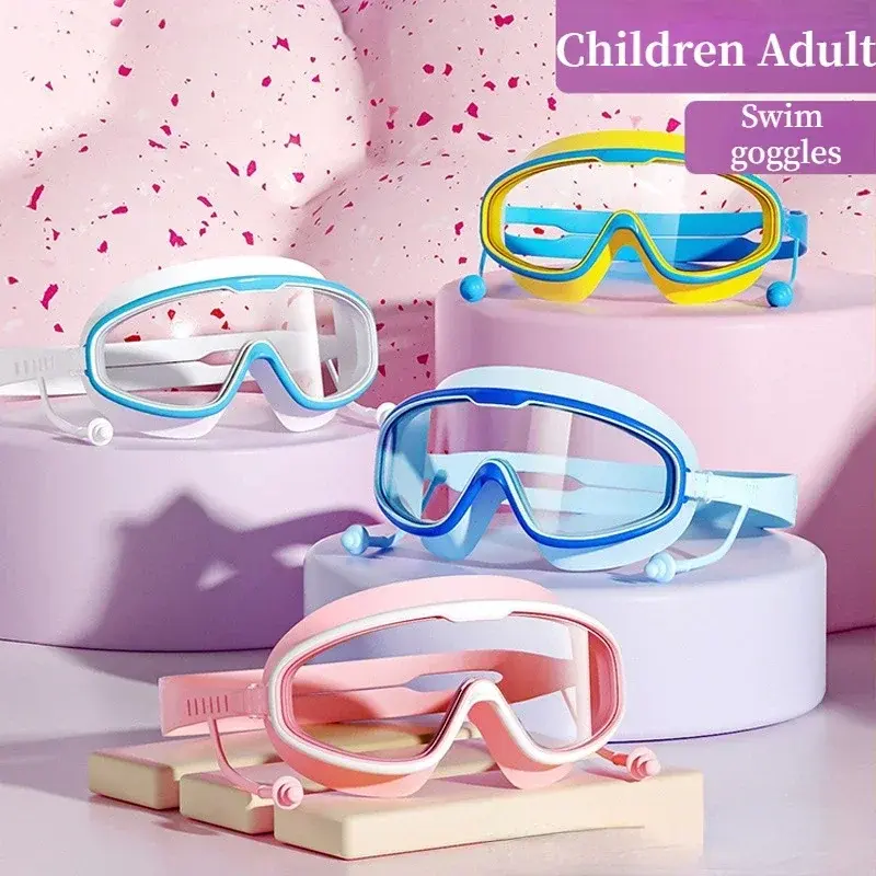 New Large Frame Adult Swimming Glasses Waterproof and Fog Proof HD Male and Female Swimming Glasses Professional