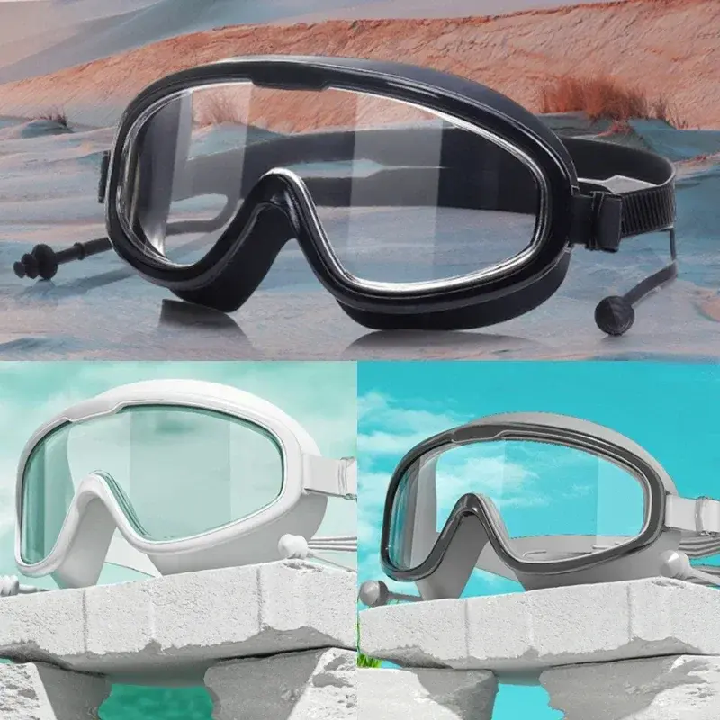 New Large Frame Adult Swimming Glasses Waterproof and Fog Proof HD Male and Female Swimming Glasses Professional