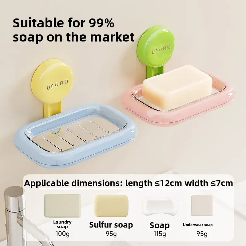 New Soap Drain Rack No Drilling Wall Mounted Double Layer Holder Storage and Air Cushion Type Soap Rack in The Bathroom Corner