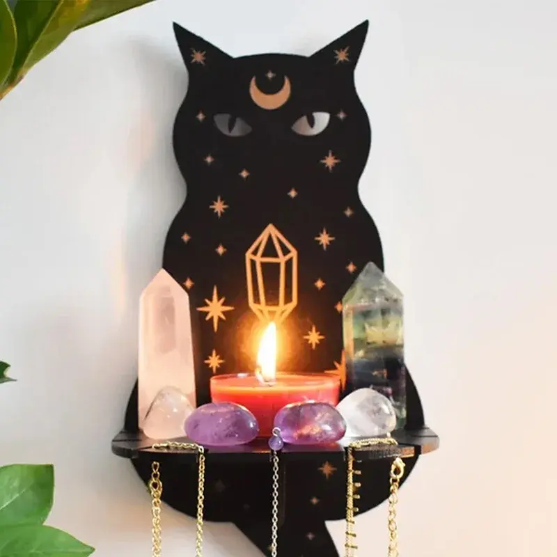 New Wall Shelf Stone Wall Shelf Hand Wooden Display Stand Hanging Candle Holder Wall Decor Shelves home decoration shelf decor