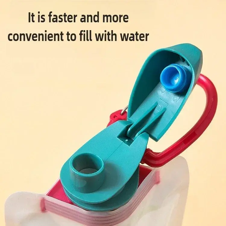 2025 1pc 700ml Ultra Light Foldable Water Bag - Portable for Hiking & Camping, with Handle & Hook - Outdoor Water Storage Gear