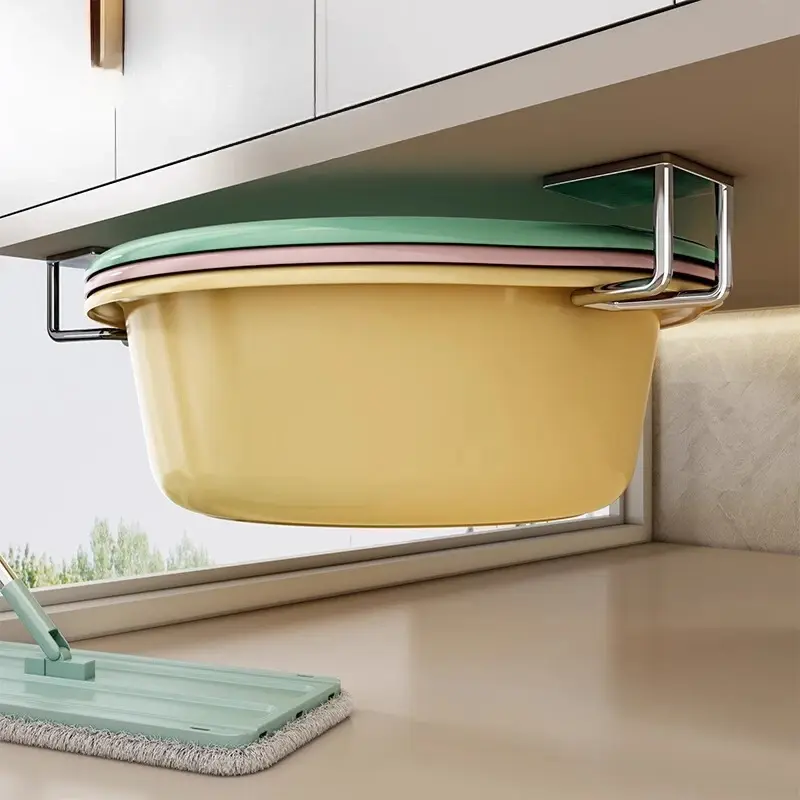 New Non Perforated Bathroom Storage Rack Washbasin Organizer Stainless Steel Kitchen Sponge Drain
