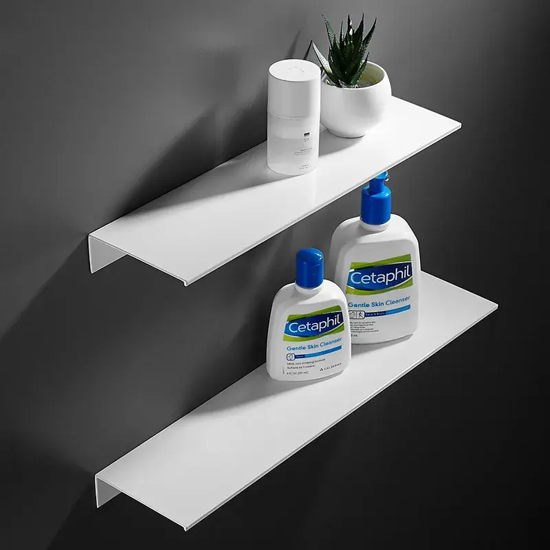 New No Punching Required Bathroom Storage Rack Bathroom Vanity Minimalist Bathroom Shower Gel Rack Wall Mounted Tray for Storage