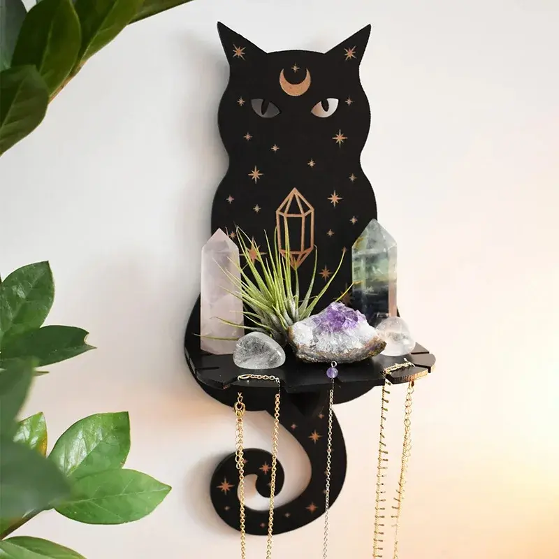 New Wall Shelf Stone Wall Shelf Hand Wooden Display Stand Hanging Candle Holder Wall Decor Shelves home decoration shelf decor