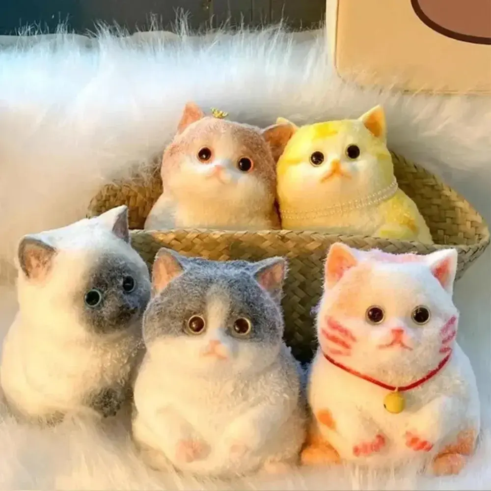 New Cute Chubby Cat Orange Soft Give Birthday Gifts To Girls and Kid Home Decor Ornaments Cats Bedroom Living Room Miniatures