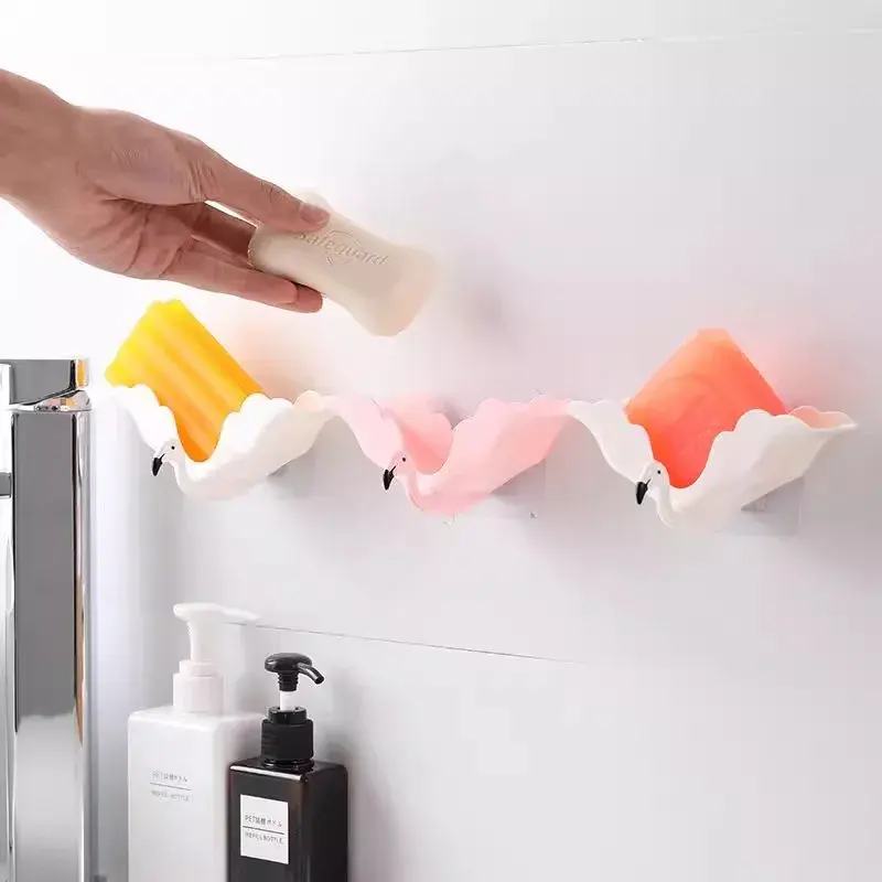 New Non Perforated Wall Mounted Suction Cup Soap Dish Cute Bathroom and Household Multifunctional Water and Fertilizer Soap Rack