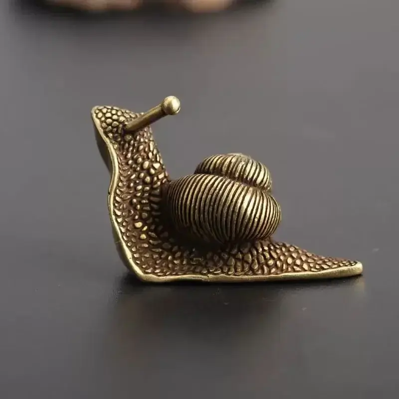 New Solid Copper Snail Ornaments Brass Simulation Animal Figurines Tea Pet Miniatures Home Decorations Feng Shui Gifts