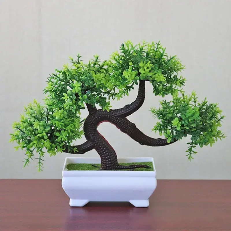 New Simulated Potted Dragon Whisker Tree Bonsai Green Plant For Office Desktop Decoration Flower Potted Home Creative Garden