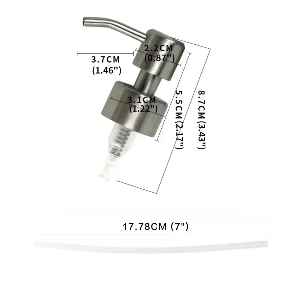 New 304 Stainless Steel Hand Liquid Soap Pump Dispenser Head Nozzle for Bathroom Kitchen Foam Soap Shampoo Dispenser Accessories
