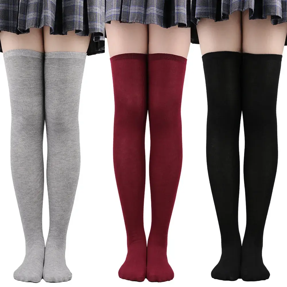 Sexy Black White Striped Long Socks Women Over Thigh High Socks Over The Knee Stockings For Ladies Girls Warm Knee Socks