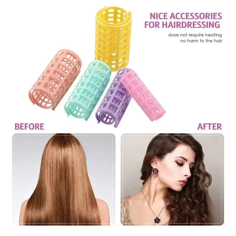 14/8/12/10/6Pcs Heatless Hair Curler No Heat Hair Rollers Plastic Lazy Curls Root Perm Rods Bangs Curling Rod Hair Styling Tools