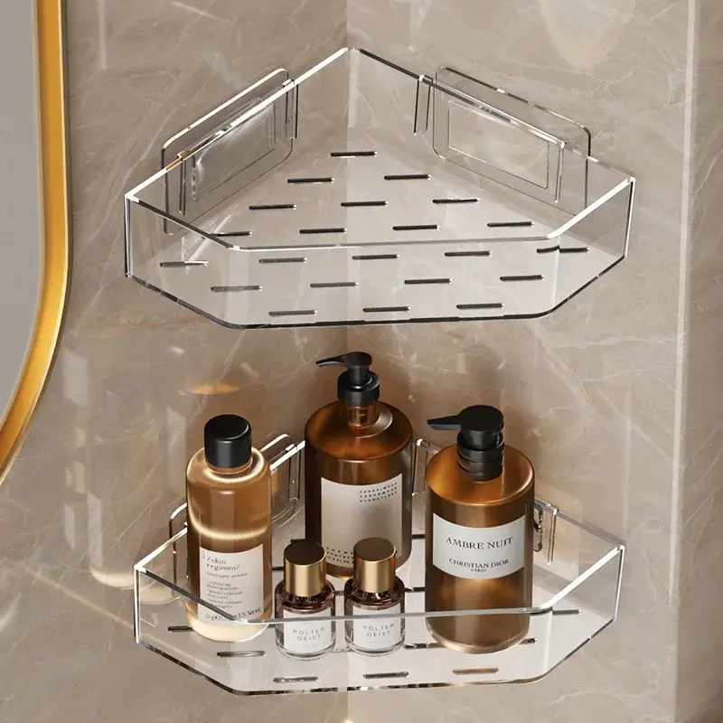 New No need to drill a bathroom shelf Shampoo Holder Shower Caddy Storage Shelf Towel Holder Shelves For Bathroom Corner rack