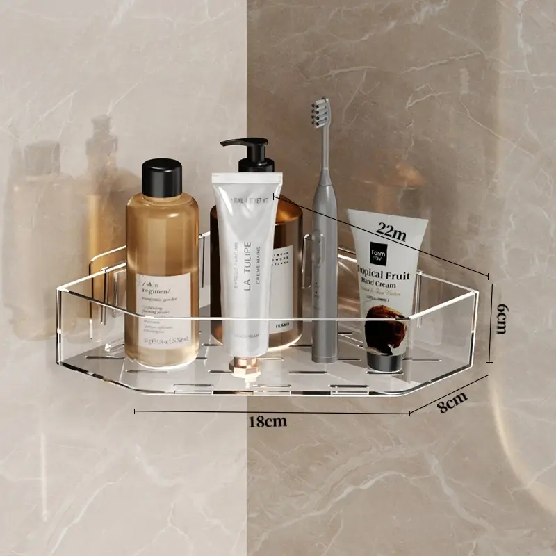 New No need to drill a bathroom shelf Shampoo Holder Shower Caddy Storage Shelf Towel Holder Shelves For Bathroom Corner rack