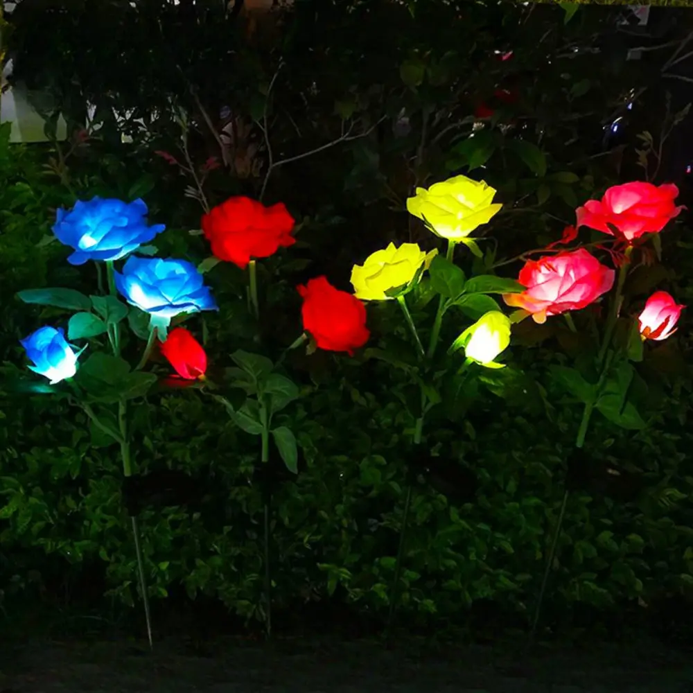 Good-looking Rose Solar Light Rose Charm Light Colors Used for Decorative Atmosphere Lights in Courtyards Lawn Gardens