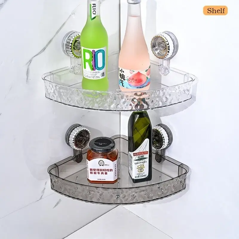 New Non perforated suction cup bathroom triangle storage rack wall mounted toilet vanity corner storage rack Towel Holder