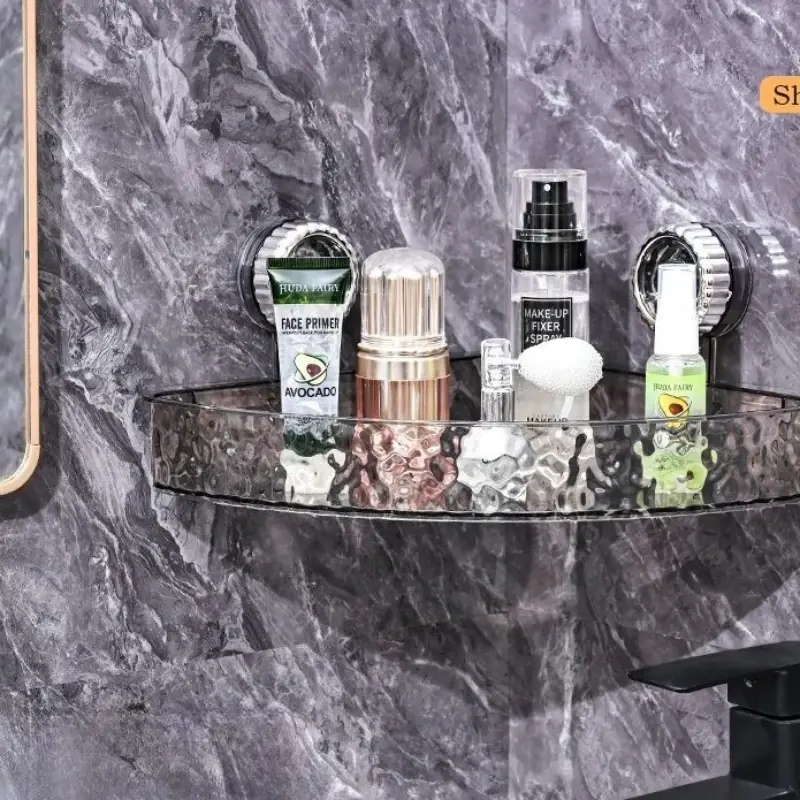New Non perforated suction cup bathroom triangle storage rack wall mounted toilet vanity corner storage rack Towel Holder