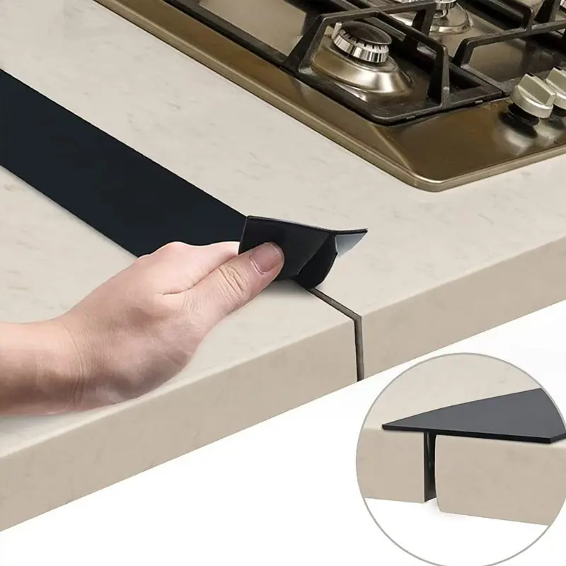 New Bathroom Leak Proof Gas Stove Silicone Sealing Strip Kitchen Anti-Oil Anti-Stain Silicone Insert Strip Kitchen Accessories