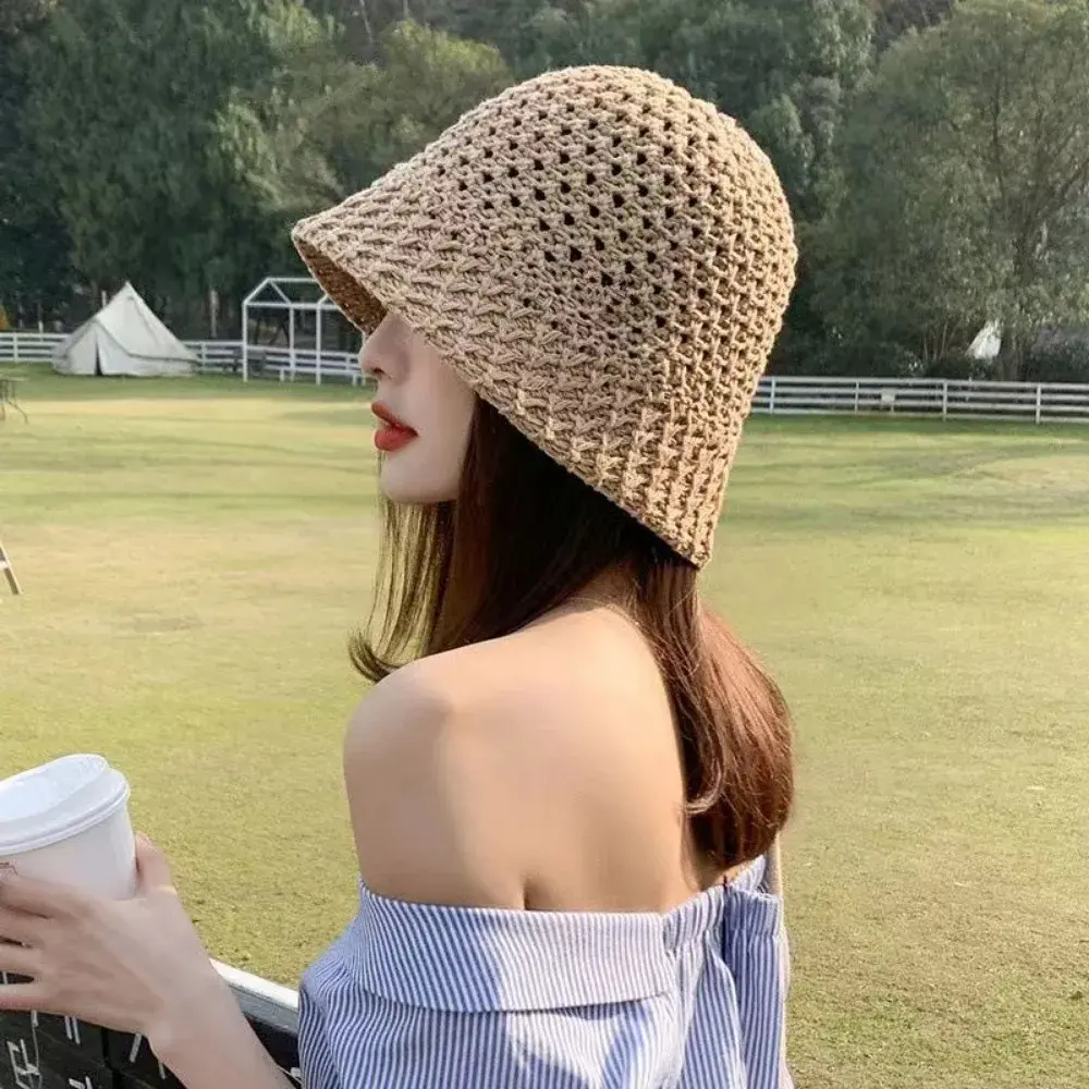 Outdoor Womens UV Protection Sun Hat Breathable Mesh Lightweight Bucket Fisherman Hat for Camping Cycling Summer Travel Beach