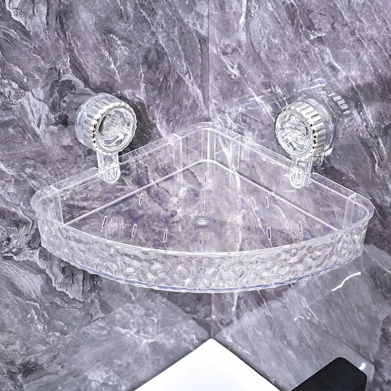 New Non perforated suction cup bathroom triangle storage rack wall mounted toilet vanity corner storage rack Towel Holder
