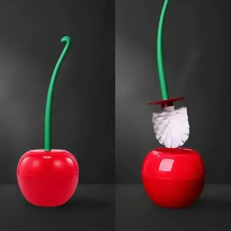 1pc Red Toilet Brush Creative Lovely Cherry Shape Lavatory  Brush Holder Set Bathroom Accessories Toilet Holder