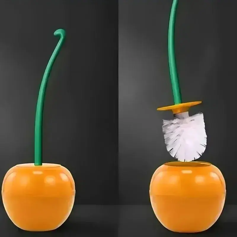 1pc Red Toilet Brush Creative Lovely Cherry Shape Lavatory  Brush Holder Set Bathroom Accessories Toilet Holder