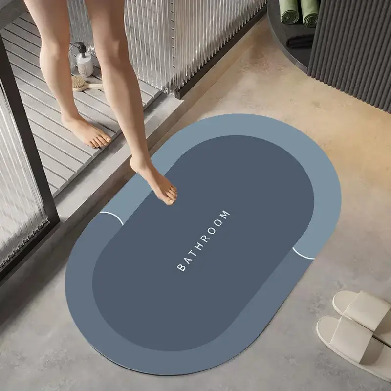 New Bathroom Absorbent Bath Mat Coral Velvet Rapid Absorption Soft  Secagem Rápida Antiderrapante Mat Mud Foot Mat Bathroom
