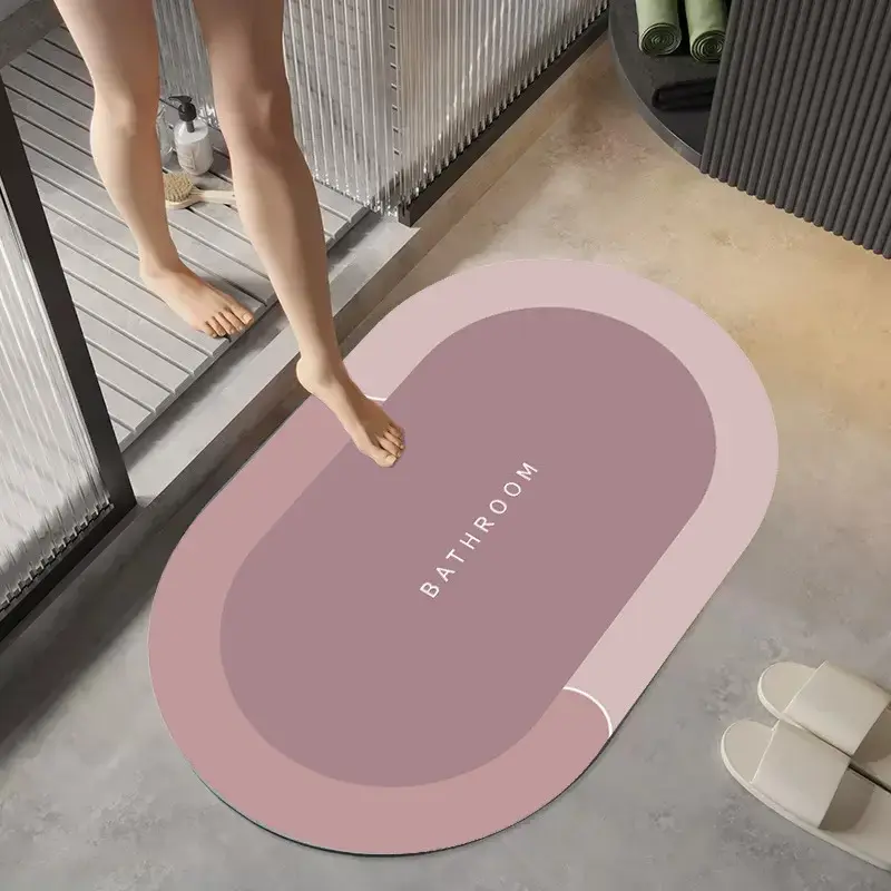 New Bathroom Absorbent Bath Mat Coral Velvet Rapid Absorption Soft  Secagem Rápida Antiderrapante Mat Mud Foot Mat Bathroom