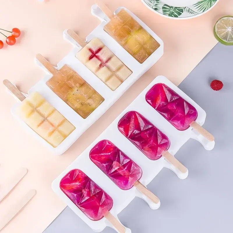 New Silicone Ice Cream Mold DIY Chocolate Dessert Popsicle Moulds Tray Ice Cube Maker Homemade Tools Summer Party Supplies 2024