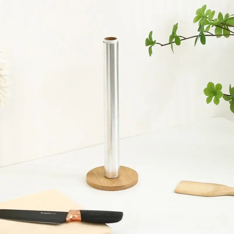 New Bathroom Minimalist Tissue Holder Bamboo Kitchen Dining Room Vertical Wooden Roll Paper Cling Film Storage Rack
