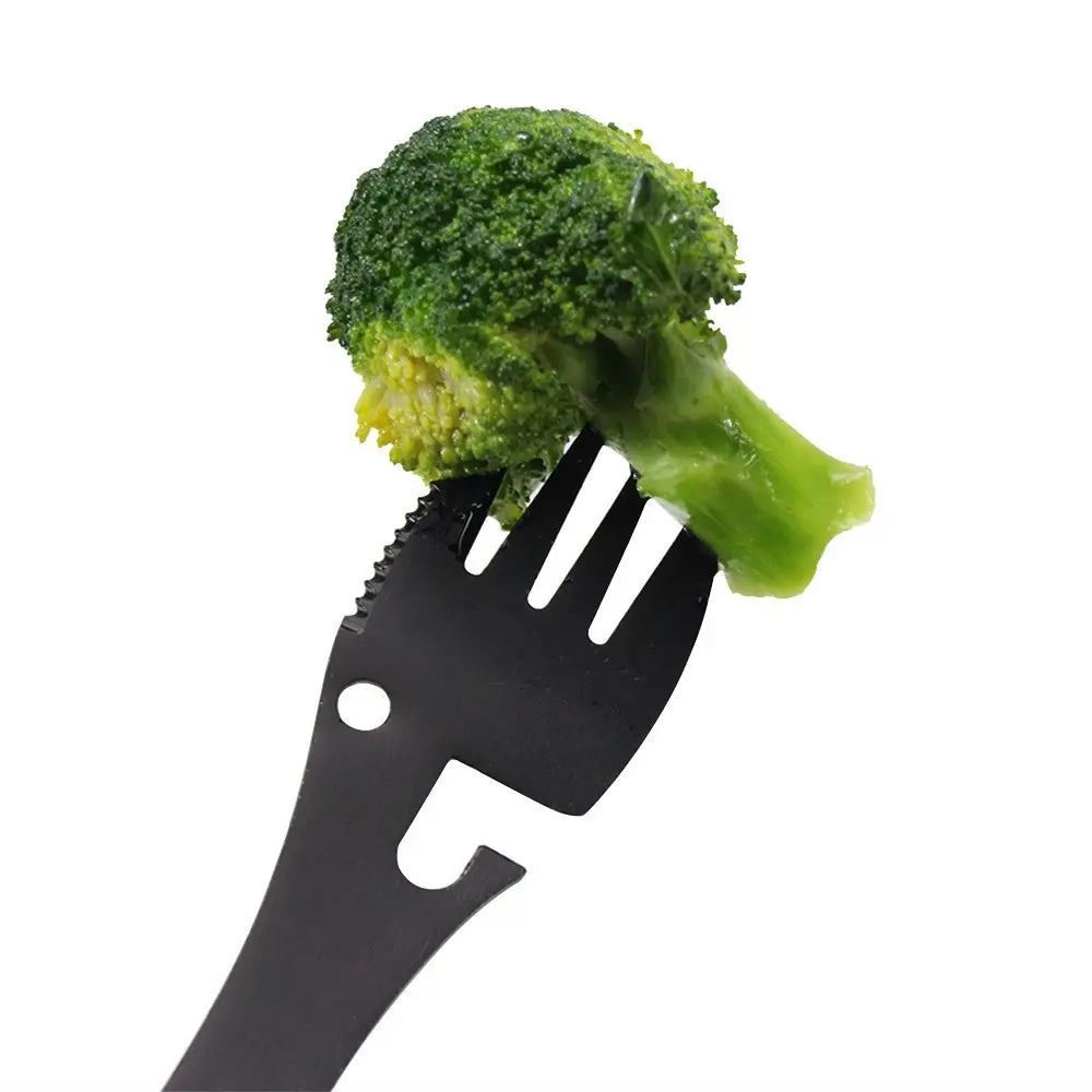 5 in 1 Camping Adventure Outdoor Survival Tools Camping Multi-functional EDC Kit Practical Fork Knife Spoon Bottle/Can Opener