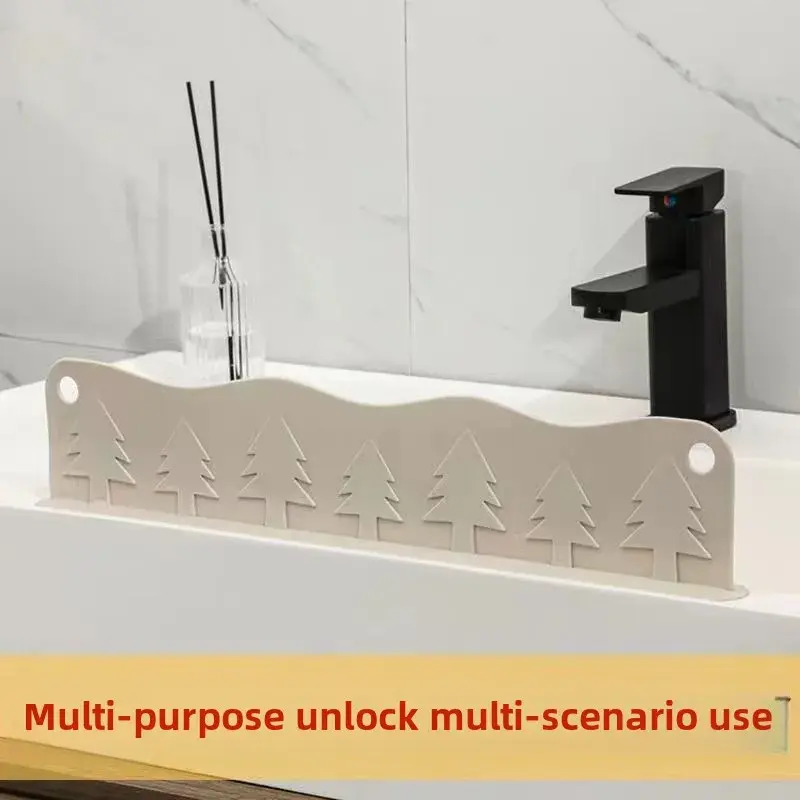 Silicone sink water blocking board suction cup kitchen anti drain and splash baffle bathroom waterproof sealing strip