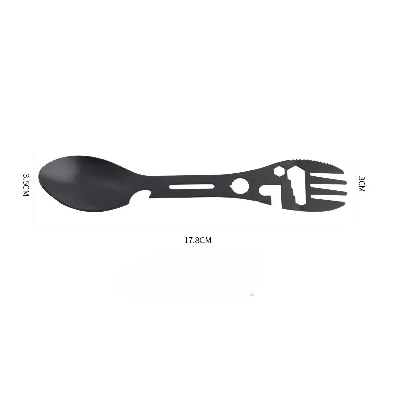 5 in 1 Camping Adventure Outdoor Survival Tools Camping Multi-functional EDC Kit Practical Fork Knife Spoon Bottle/Can Opener