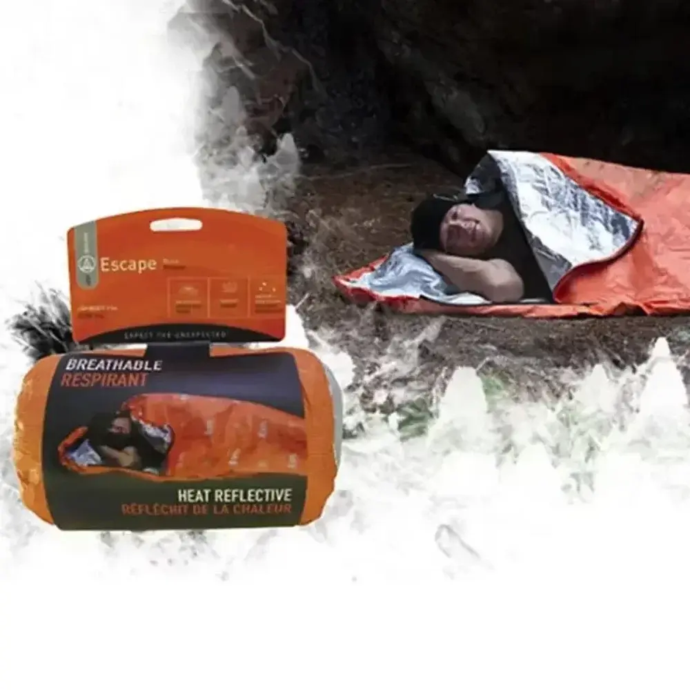 Hiking Emergency Survival Blanket Tent - Windproof Waterproof Foil Thermal Shelter for Camping Outdoor First Aid Rescue