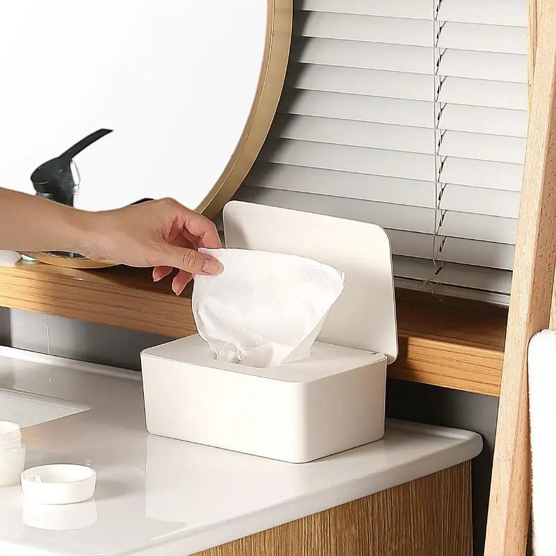 New Easy to use Dustproof Wet Tissue Box with Lid Baby Nappy Wet Storage Holder Dispenser for Home Car Office Paper