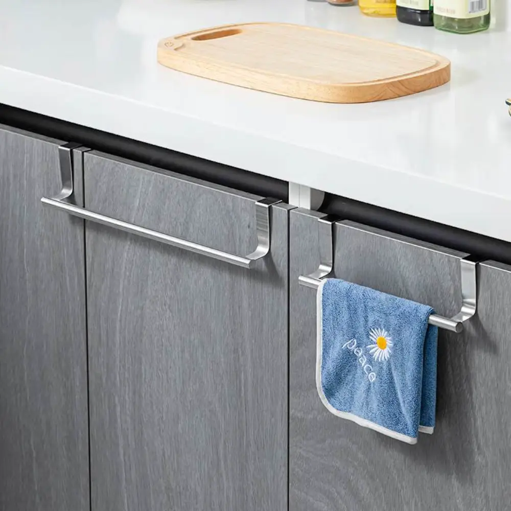 New Non Perforated Bathroom Door Hanging Towel Rack Convenient Shower Corner Towel Rack Above The Cabinet Storage Clothes Rack