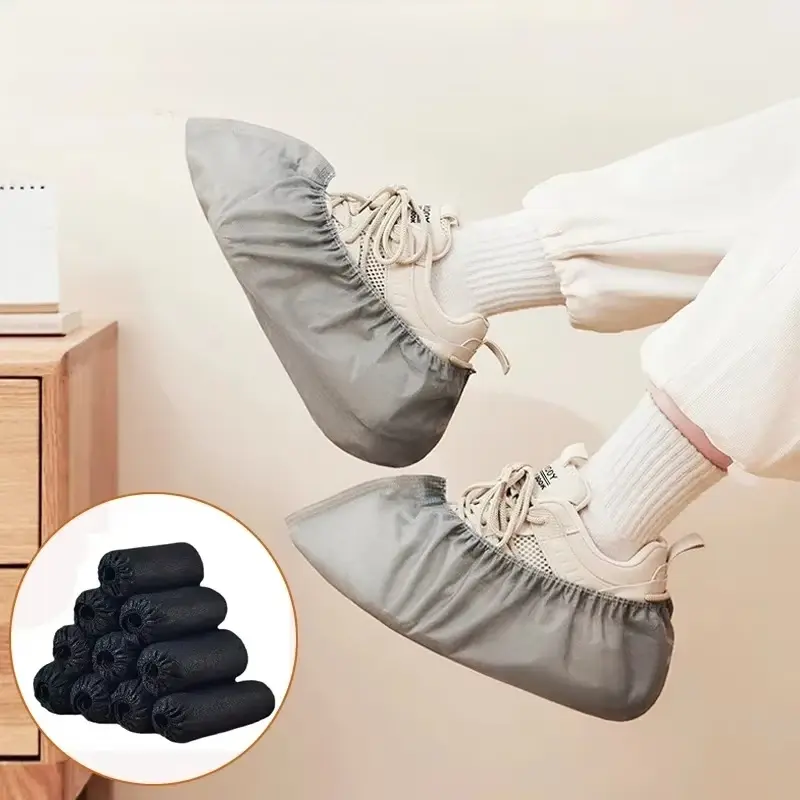 New 100pcs Disposable Boot Shoe Cover Non-Slip Stretchy Foot Booties Shoe Coverings for Workplace Indoor Carpet Floor Protection