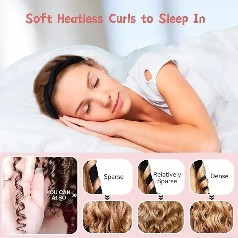 Curling Roller Length 1M Width 7CM Heatless Curling Rod Headband Soft Hair Curlers No Heat Hair Rollers Lazy Silk Curls Sleeping