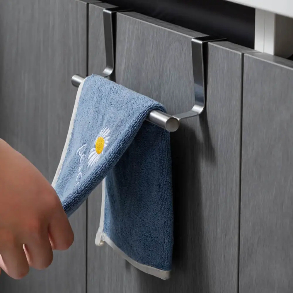 New Non Perforated Bathroom Door Hanging Towel Rack Convenient Shower Corner Towel Rack Above The Cabinet Storage Clothes Rack