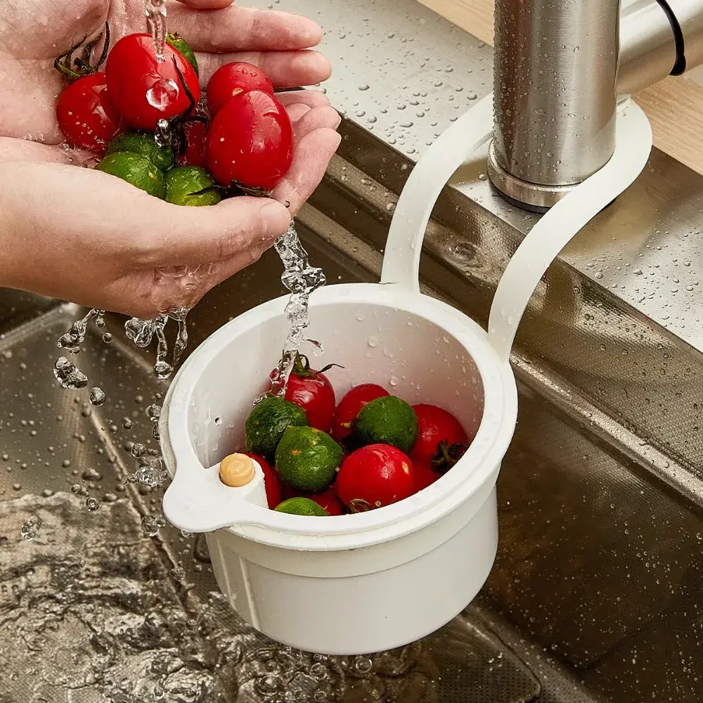Kitchen Accessories Sink Drain Basket Dishwashing Sponge Hanging Storage Rack Filter Multifunctional Dry and Wet Separation New