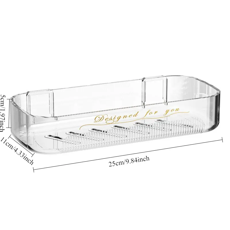 New Non Perforated Bathroom Storage Rack Cosmetics Wall Storage Rack Wall Mounted Moisture-proof Drainage Corner Rack