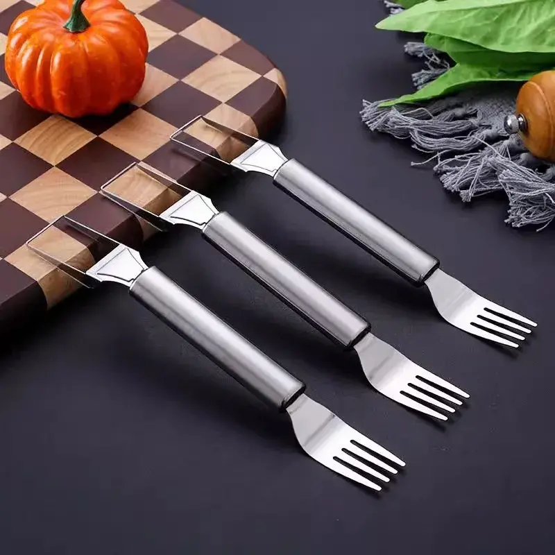 New Watermelon Cutting Artifact Double Headed Stainless Steel Dividing Device Household Knife and Fork Kitchen Dual-use Sharp