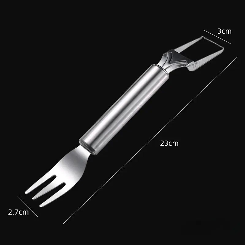 New Watermelon Cutting Artifact Double Headed Stainless Steel Dividing Device Household Knife and Fork Kitchen Dual-use Sharp