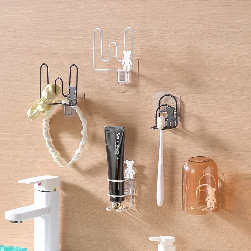 New Bear Electric Toothbrush Toothpaste Storage Rack Set Shoe Rack Washroom Storage Bathroom Indoor Storage and Organizing