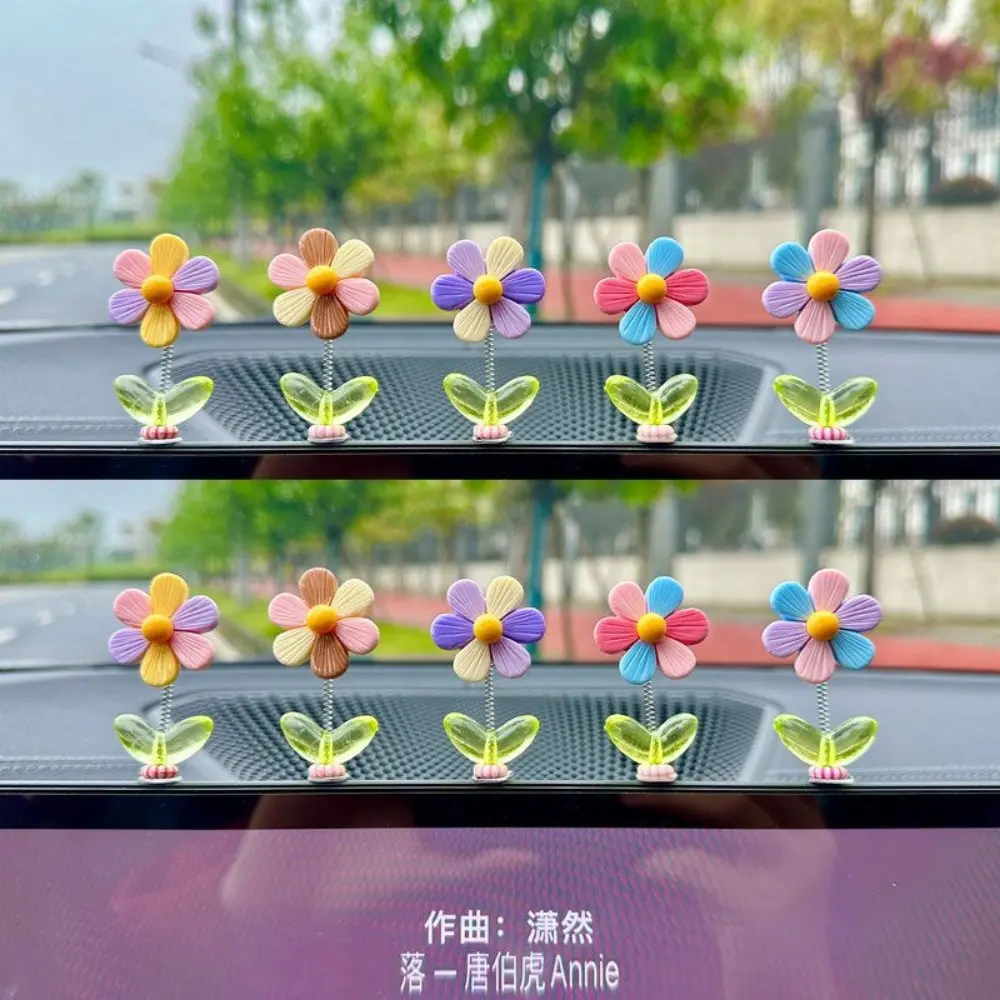 Cute shaking windmill headboard counter bar decoration with colorful flowers car center console decoration cute home decoration