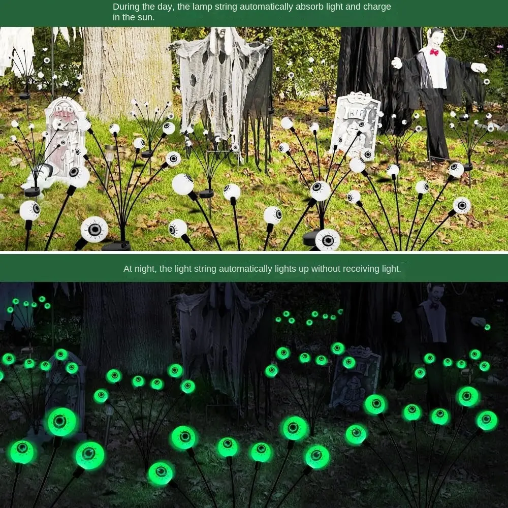 Halloween Ghost Eye Grounded Decorative Light Solar Light String Eye Light Outdoor Courtyard Festival Decoration