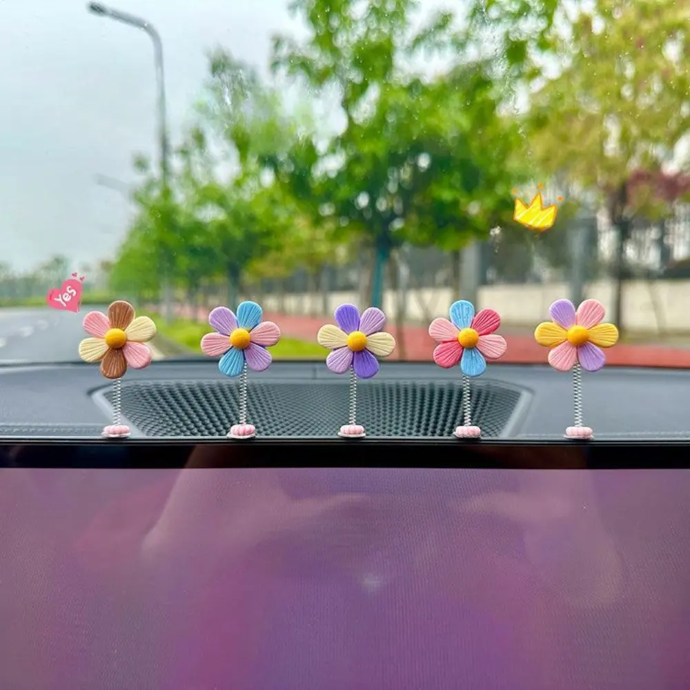 Cute shaking windmill headboard counter bar decoration with colorful flowers car center console decoration cute home decoration