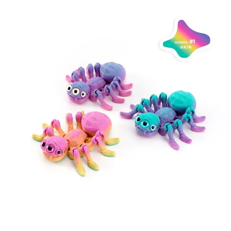 3D Printing Cross-border Hot Selling Multi Eyed Spider Ornament Simulated Animal Desktop Movable and Integrated Joint Crawling
