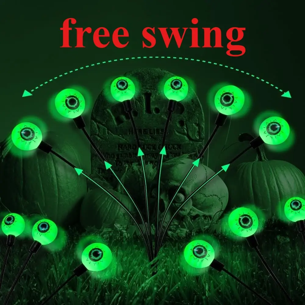Halloween Ghost Eye Grounded Decorative Light Solar Light String Eye Light Outdoor Courtyard Festival Decoration