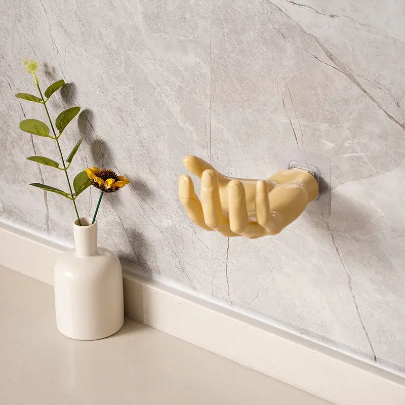 New No Need To Punch A Bathroom Soap Rack Hook Hand Shaped Wall Strong Home Wall Storage Key Headphone Hook Holder Tissue Holder